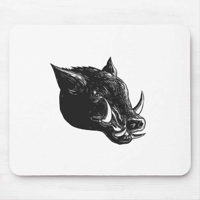 Razorback-wilder Eber Scratchboard Mousepad (Vorne)