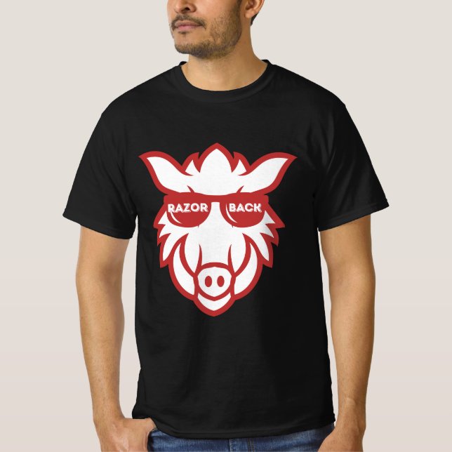 Razorbacks Schule Sport Fan Team Spirit T-Shirt (Vorderseite)