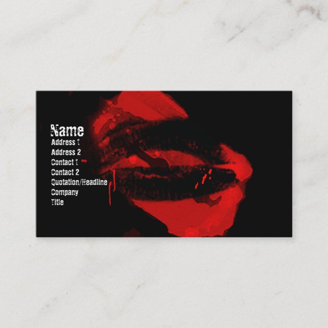 Razorblade Kisses Gothic Business Card Visitenkarte (Vorderseite)
