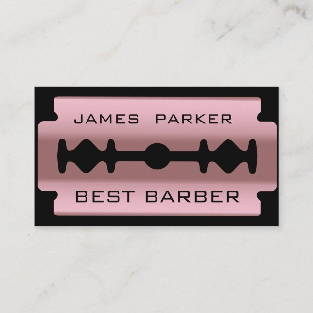 Razzia Blade Rose Gold Barber Moderne Frisur Styli Visitenkarte (Vorderseite)