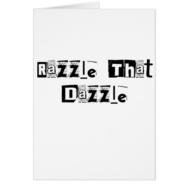 Razzle, der Text dazzelt (Vorne)