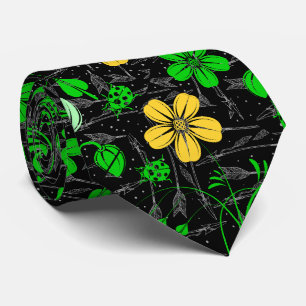 RB02.Reborn Blumenmuster geschichtet.Schwarzer Hin Krawatte