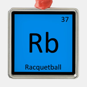 Rb - Racquetball-Sportchemie Periodensystem Silbernes Ornament
