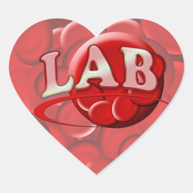RBC LABORATORY LOGO RED BLOOD CELLS Herz-Aufkleber (Vorderseite)