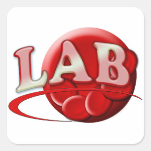 RBC LABORATORY LOGO RED BLOOD CELLS QUADRATISCHER AUFKLEBER