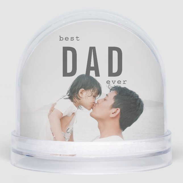 RBest-Vater Ever Minimalistisches Foto Schneekugeln (Vorderseite)
