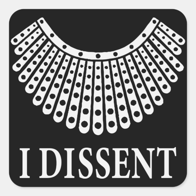RBG Dissent Collar Quadratischer Aufkleber (Vorderseite)