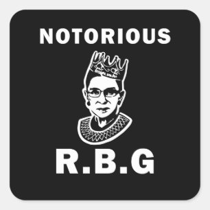 RBG - Einfaches, kaltes und unaufhaltsames feminis Quadratischer Aufkleber
