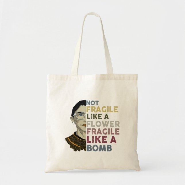 RBG/Frida Kahlo mashup - Fragile Like A Bomb  Tragetasche (Vorne)