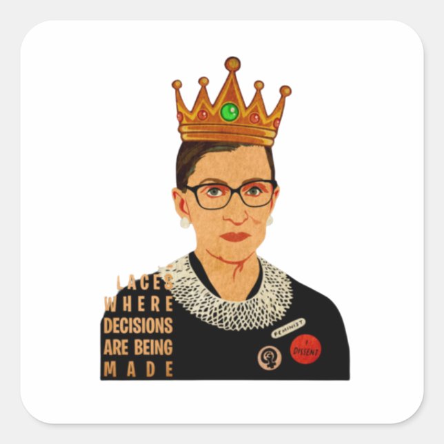 RBG I Dissent Ruth Bader Ginsburg Quadratischer Aufkleber (Vorderseite)