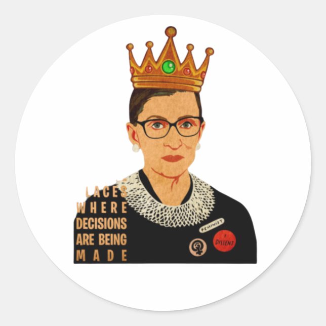RBG I Dissent Ruth Bader Ginsburg Runder Aufkleber (Vorderseite)