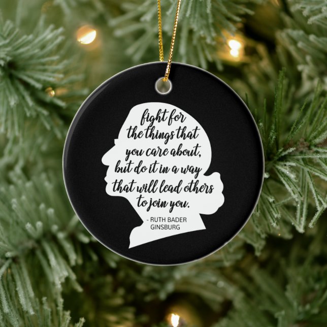 RBG Quotes, Ginsburg Zitat, Ruth Bader Ginsburg Keramik Ornament (Baum)