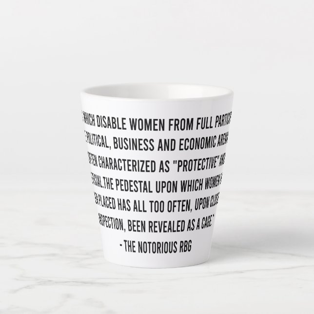 Rbg Quotes, Rbg Tasse, Ruth Bader Ginsburg Milchtasse (Vorderseite)