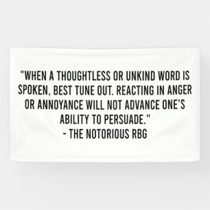 Rbg Quotes, wenn ein nachdenkliches oder unbekannt Banner