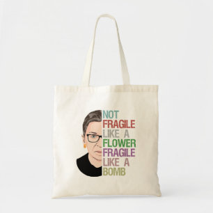 RBG Ruth Bader Ginsburg fragil wie eine Blume Tragetasche