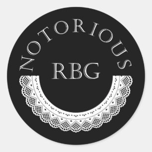 RBG Ruth Bader Ginsburg Lace Collar Runder Aufkleber