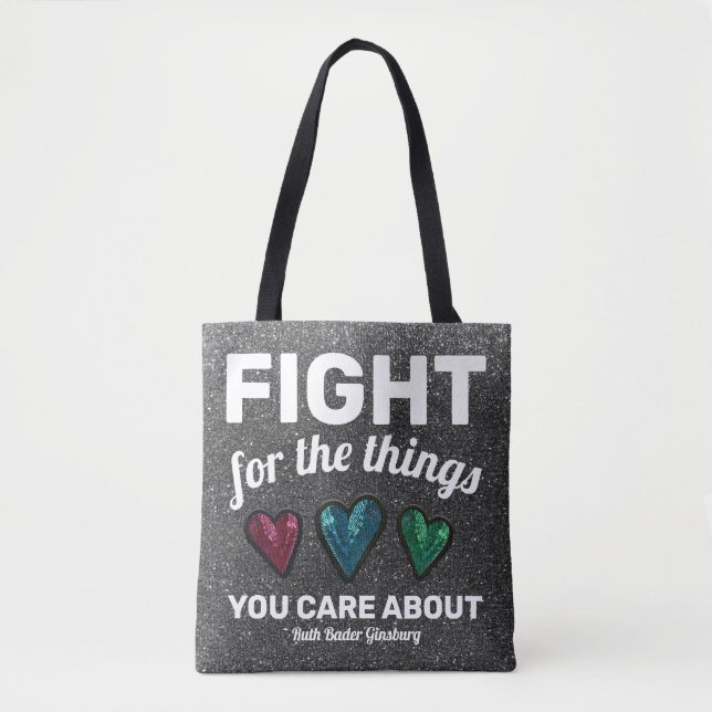 RBG Ruth Bader Ginsburg Quote Glitzer Sequin Heart Tasche (Vorderseite)