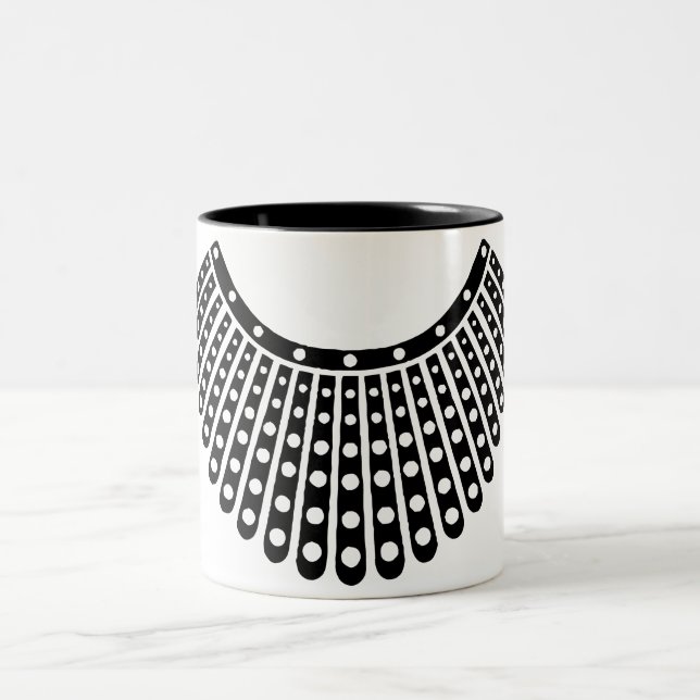RBG, Ruth Bader Ginsburg, RBG Collar Zweifarbige Tasse (Mittel)