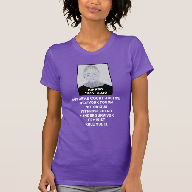 RBG Ruth Bader Ginsburg Tribut Lila Survivor T-Shirt (Vorderseite)