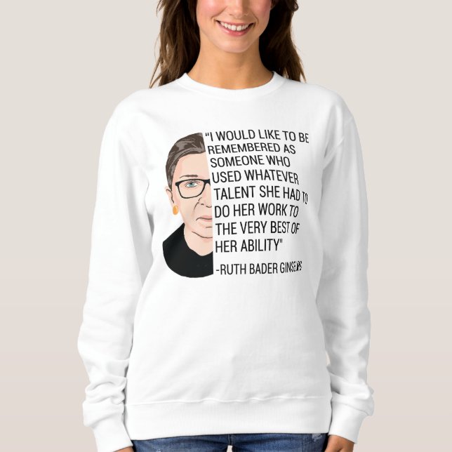 RBG Ruth Bader Ginsburg Tribut RIP Sweatshirt (Vorderseite)