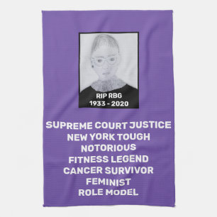 RBG Tribute NY Tough Lila Geschirrtuch