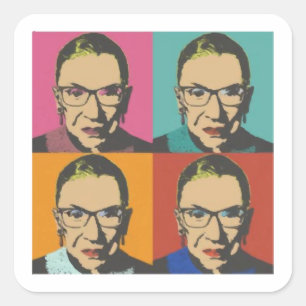RBG Women's, feministisch, feministisch, berüchti Quadratischer Aufkleber