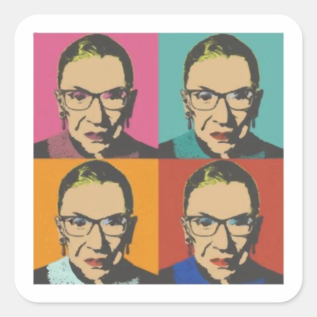 RBG Women's, feministisch, feministisch, berüchtig Quadratischer Aufkleber (Vorderseite)