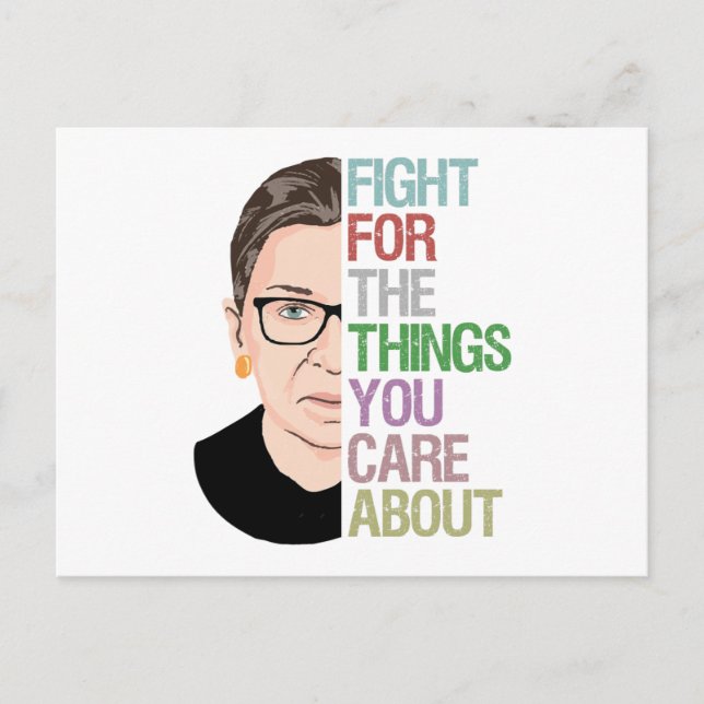 RBG-Zitate, Kämpfe um Dinge, die Ihnen wichtig sin Postkarte (Vorderseite)
