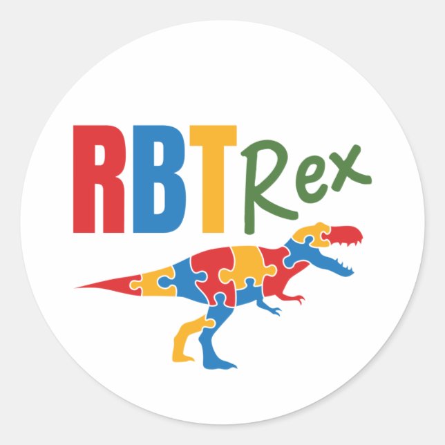 RBT Rex Registrierter Verhaltenstechniker ABA Runder Aufkleber (Vorderseite)