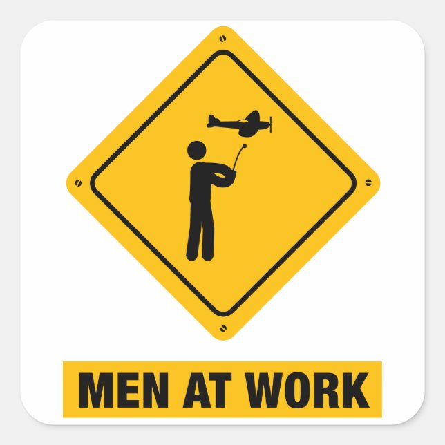 RC Flugzeug Quadratischer Aufkleber (Vorderseite)