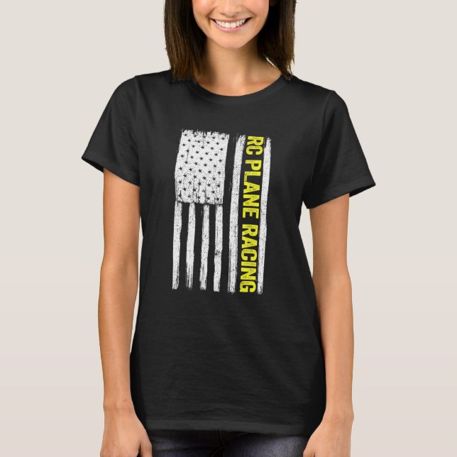 Rc Flugzeug Racing American Flag Radio Controlled  T-Shirt (Vorderseite)