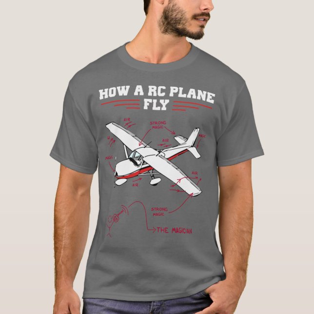 RC Flugzeug Remote Controlled Model Funny Diagramm T-Shirt (Vorderseite)