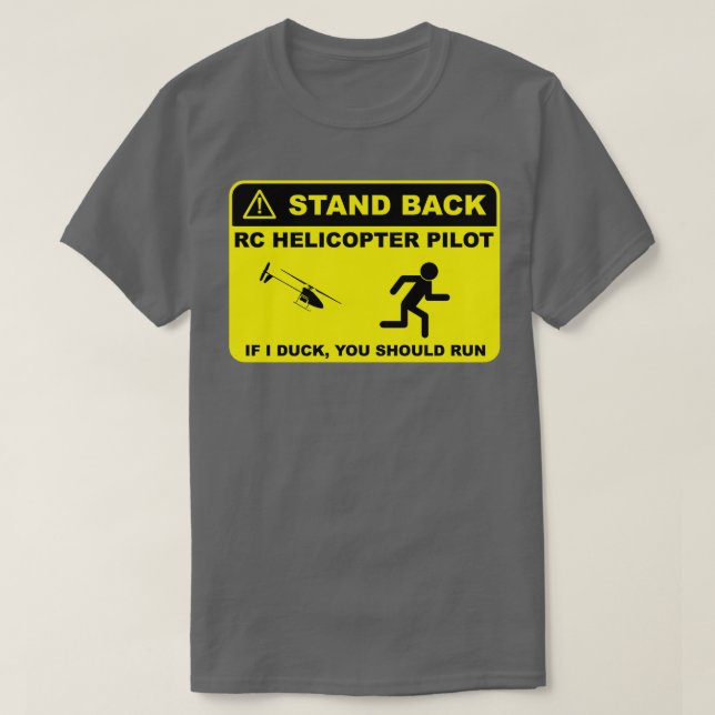 RC Hubschrauberpilot Zurück  T-Shirt (Design vorne)