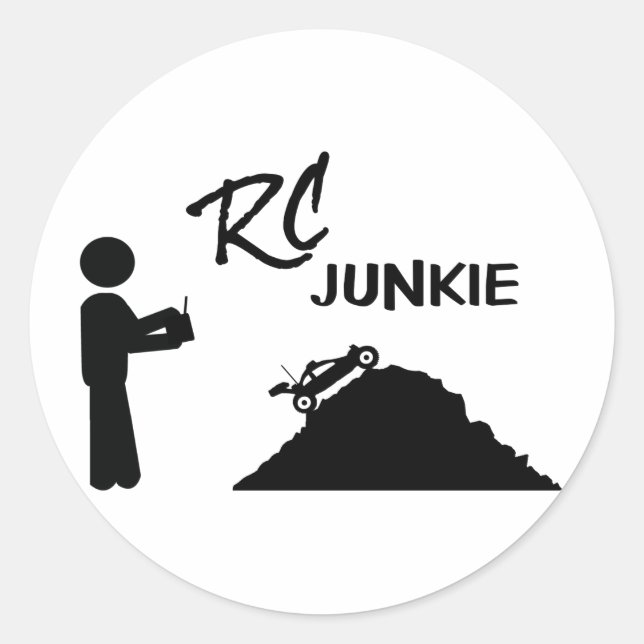 RC Junkie Runder Aufkleber (Vorderseite)