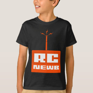 RC Newb das schwarze Shirt Kindes (orange Logo)