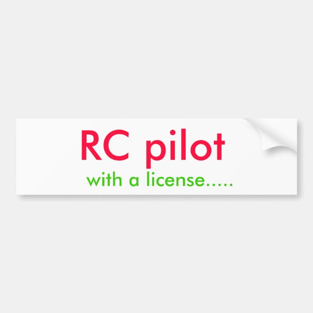 RC steuern, mit einer Lizenz ..... Autoaufkleber (Vorne)