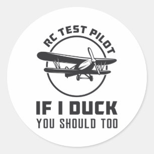 RC-Testpilot, wenn ich das RC-Flugzeug abziehe Runder Aufkleber