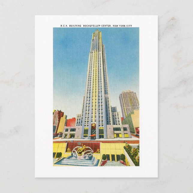 RCA Gebäude, Rockefeller Center, New York Postkarte (Vorderseite)