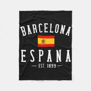 Rcelona Espana Spanien Est. Souvenir Flagge Karte Fleecedecke
