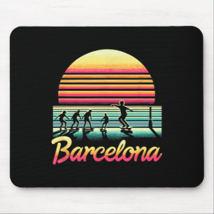 Rcelona Spanien Retro Inspiriert 80er Skateboardin Mousepad