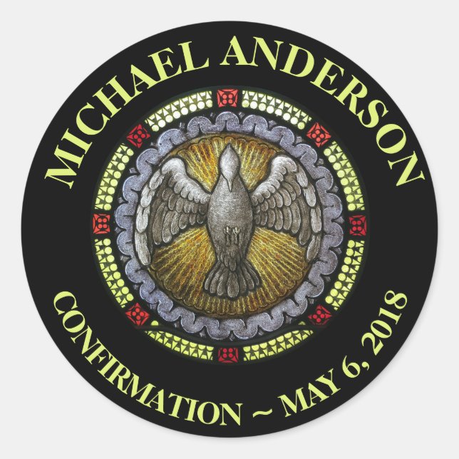 RCIA-Bestätigung für den Heiligen Geist aus festem Runder Aufkleber (Vorderseite)