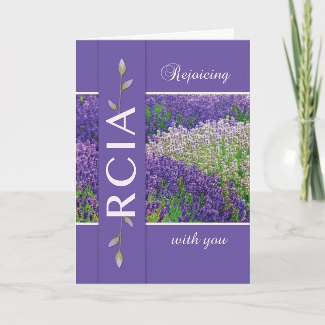 RCIA freuende Lavendel-Blumen Karte (Vorderseite)