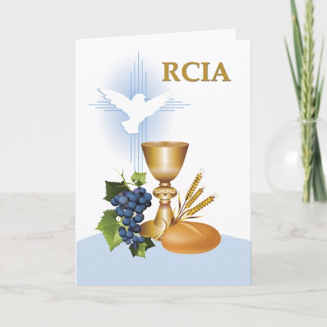 RCIA Glückwunsch-katholische Sakraments-Symbole Karte (Vorderseite)