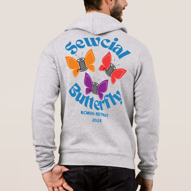 RCMQG Sewcial Butterfly Zip up Hoodie (Rückseite)