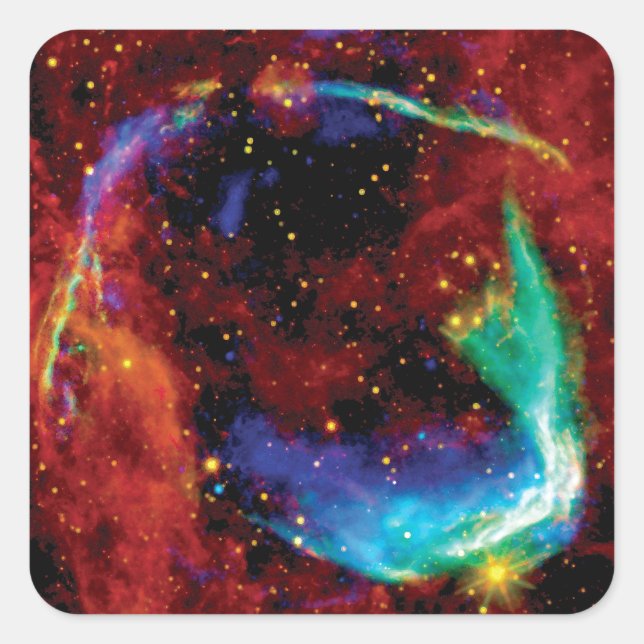 RCW 86 Supernova Remnant - NASA Hubble Space Foto Quadratischer Aufkleber (Vorderseite)