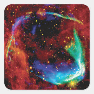 RCW 86 Supernova-Überrest - NASA Hubble Weltraumfo Quadratischer Aufkleber