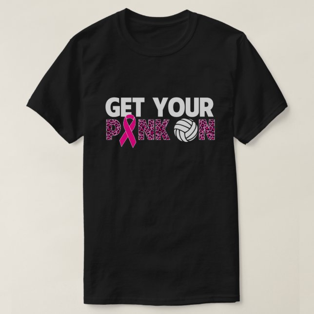 RD Brustkrebs Shirt, Volleyball Pink Ribbon Sur T-Shirt (Design vorne)