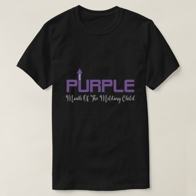 RD Lila bis zu einem Shirt Monat Militärkindern  (Design vorne)