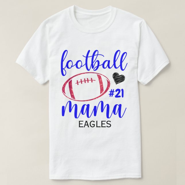 RD Personalisiert Football Mama Shirt, High School T-Shirt (Design vorne)