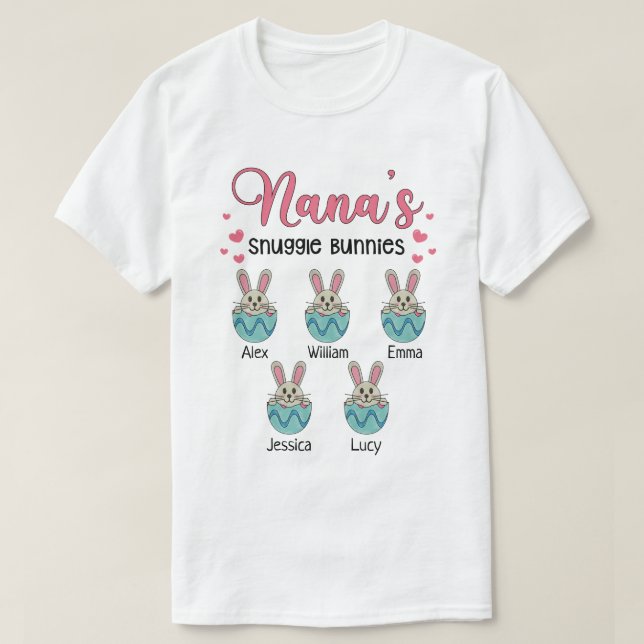 RD Personalisiert Nana's Snuggle Bunnies  T-Shirt (Design vorne)
